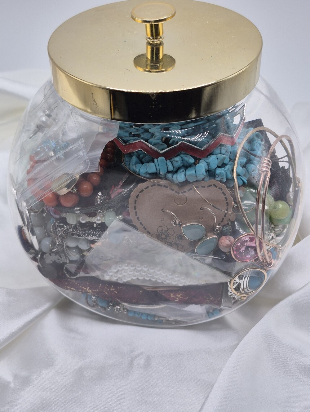 Jewelry Jar (AKA Jewelry Lot, Grab Bag Etc)  Mixed Jewelry  Still Adding To Jar